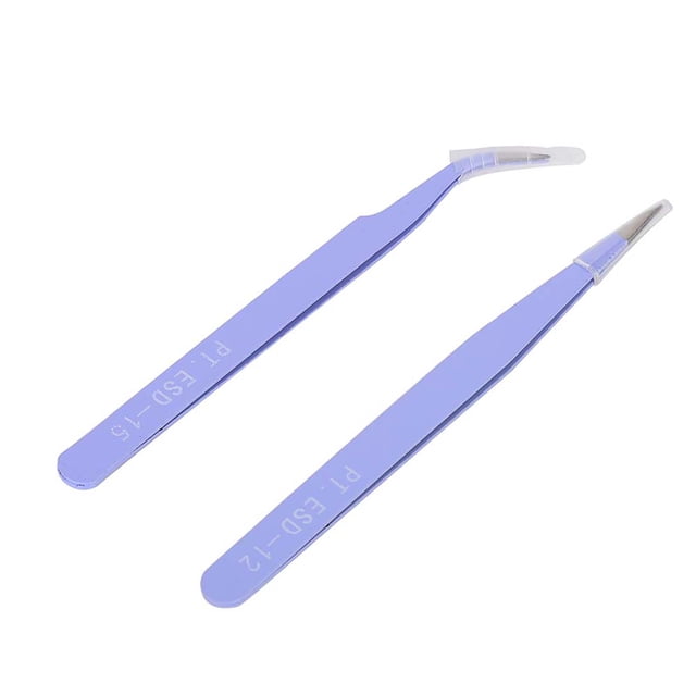 Tweezers,2Pcs Stainless Steel Nail Straight Tweezers Curved Tweezers Innovative Solution