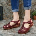 thumbnail image 3 of Sandales Orthopédiques à Talon Compensé à Bout Fermé pour Femmes 2025 Plage Confortables à Fleurs Marche Robe Chaussures d'Été, 3 of 6