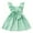 Green, variant on Toddler Girls Summer Dresses Casual Striped Bow A Line Dress With Flutter Sleeves Clothes for Kids Size 4-5T