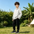 thumbnail image 5 of Youth Boys Girls Full Zip Hooded Sweatshirt Drop Shoulder Fleece Lined Hoodies Tween Fall Winter Warm Jacket Kangaroo Pockets, 5 of 5