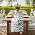 thumbnail image 4 of Black Leaves Table Runner, Summer Botanical Washable Cotton Linen Table Runners 90 Inches Long, Dresser Scarf Runner for Dining/Coffee/Kitchen/Hallway Tables 13''x90'' Farmhouse Abstract Art, 4 of 9