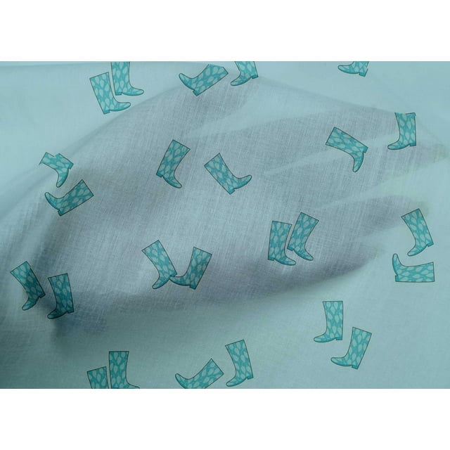 oneOone Cotton Cambric Fabric Boots Fashion Print Fabric BTY 56 Inch Wide