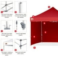 thumbnail image 4 of ABCCANOPY 10 ft x 10 ft Metal Pop-Up Commercial Canopy Tent with walls, Red, 4 of 8