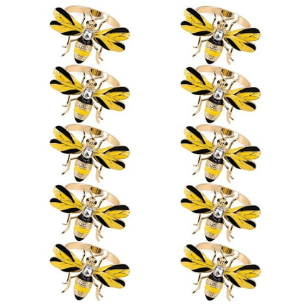 

10 Bee Napkin Buckle Napkin Ring Alloy Insect Diamond Buckle Paper Towels Napkin Holder