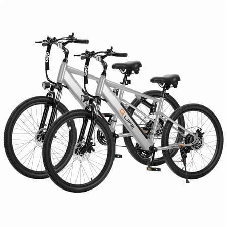 Cityone SO Electric Bike for Adults 26" Ebike,Full Suspension Peak 1200W Motor Ebikes with 21 Speed Carbon Steel Mountain Bicycle Silver*2
