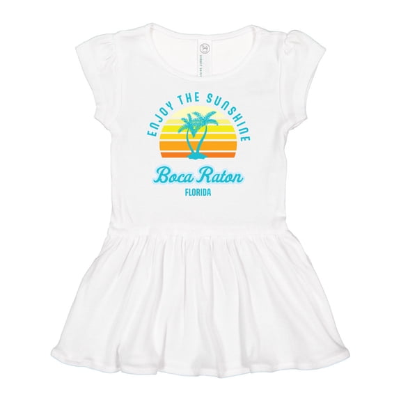 Inktastic Summer Enjoy the Sunshine Boca Raton Florida in Blue Girls Baby Dress