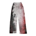 thumbnail image 3 of Halloween Womens Flannel Pajama Pants Loose Fit Wide Leg Trouser Pants Casual Elastic Waist Drawstring Palazzo Pants, 3 of 6