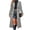 Grey, variant on Women's Long Wool Coat Double-Breasted Peacoat Classic Notch Lapel Trench Coat Casual Fall Winter Overcoat