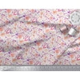 thumbnail image 3 of Soimoi Orange Cotton Duck Fabric Leaves & Grandiflora Roses Floral Fabric Prints By Yard 58 Inch Wide, 3 of 3