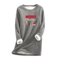 thumbnail image 1 of Birdeem Hauts de Noël pour Femmes Col Rond Épais en Peluche Manches Longues, 1 of 1
