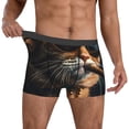 thumbnail image 2 of Salouo Dapper Cat in Sunglasses Print Men's Boxer Briefs,Breathable Underwear Elastic Waistband Briefs for Men -Large, 2 of 8