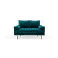 thumbnail image 3 of Pemberly Row 58" Upholstered Modern Velvet & Metal Loveseat in Blue, 3 of 11