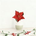 thumbnail image 4 of Steadlien Realistic Poinsettia Floral Arrangement - Christmas 5-Branch Artificial Flower Bouquet - Premium Holiday Home Decor Centerpiece for Table and Mantel Seasonal Display, 4 of 6