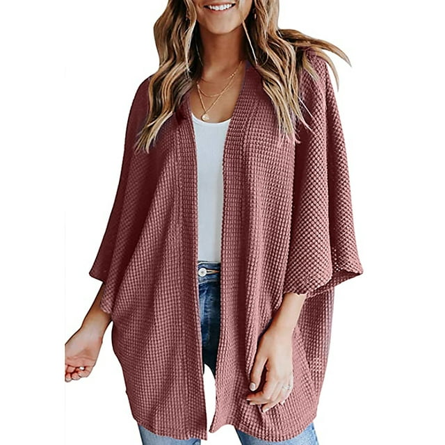 ZAXARRA Female Cardigan Coat, Batwing Sleeve Loose Tops Blouse