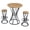 Black,Wood, variant on Bar Table Set of 3 MDF Metal Black Walnut 32 Inch for Kitchen Island Home