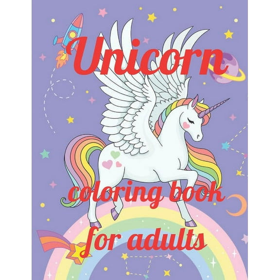 Unicorn coloring book for adults: A Coloring Book of 35 Unique Unicorn Coe Stress relief Book Designs Paperback (Paperback)