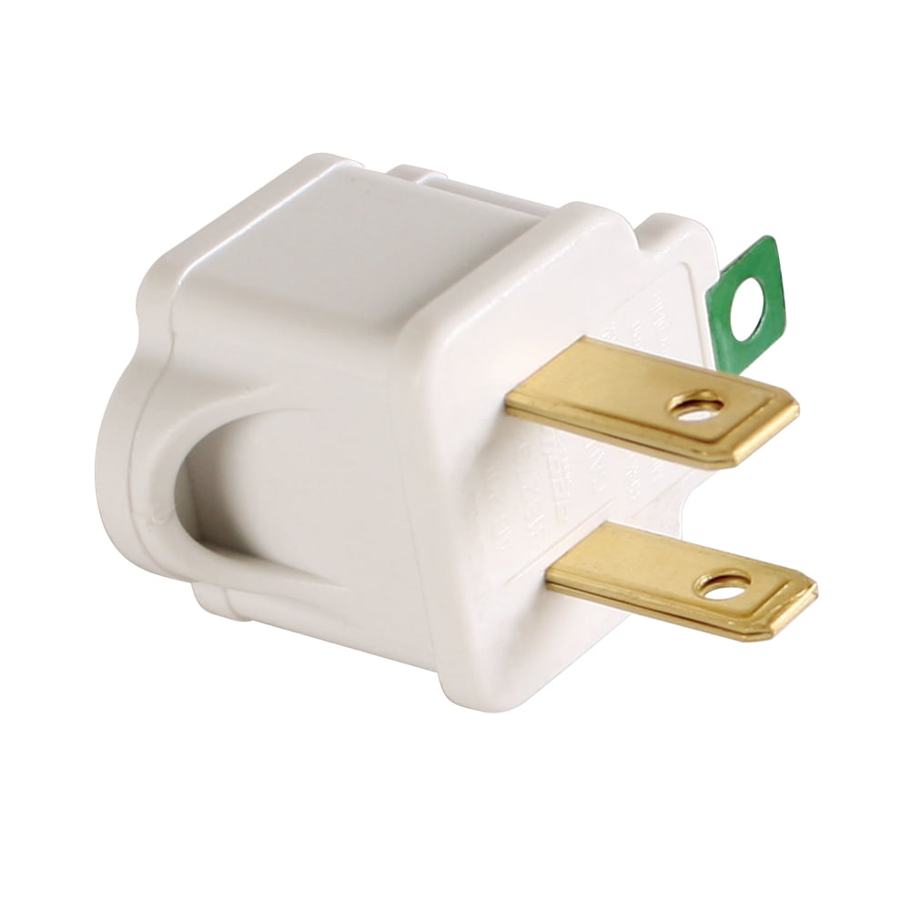 Hyper Tough 3-Pack Polarized Plug to Grounded White Indoor Adapter