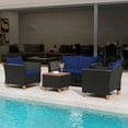 thumbnail image 4 of Gymax 4 PCS Wicker Patio Furniture Set w/ Removable Cushions Storage Coffee Table Navy, 4 of 10