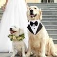 thumbnail image 5 of Pañuelo para perro de esmoquin formal, pañuelo para perro de boda, collar para perro con pajarita y corbata, diseños ajustables, pajarita negra para perro, bufanda ajustable, 5 of 5