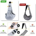 thumbnail image 3 of Pet Sling Carrier, Pet Carrier for Small and Medium Dog up to 15 Lbs, Wrap Carrier Sling Adjustable Strap Zip Pocket, Hands Free Pets Pack for Outdoor Travel Subway - GRAY, 3 of 7