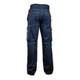 thumbnail image 7 of Men's Denim Cordura Fit Work Dungaree Pants Carpenter Workwear Mens Utility Jean Dark Blue 30-30, 7 of 7