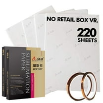 220 Sheets A-SUB Sublimation Paper 8.5X11 inch 125gsm No Box 2 Rolls Heat Transfer Tapes for Inkjet Printer DIY Gift