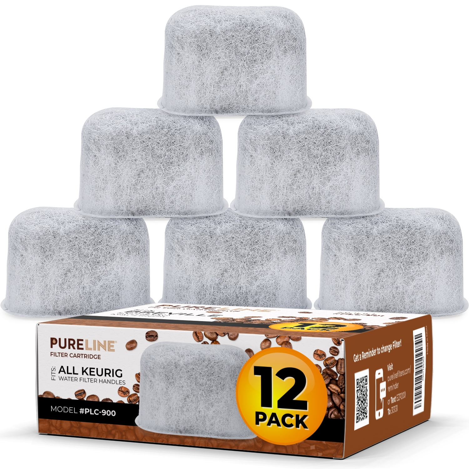 Keurig Water Filters by PURELINE. Universal Fit for Keurig Coffee Machines and Keurig Brewers. Removes Lead, Mercury, Chlorine, and all 26 Major Contaminants. (12 Pack)