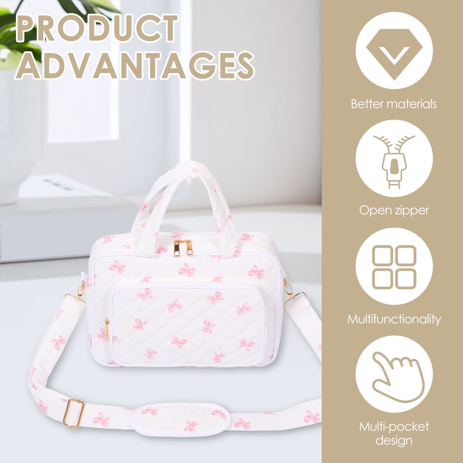 NUAHRHY Travel Hanging Toiletry Bag Waterproof Women Makeup Organizer Bag Large Capacity Portable Cosmetic Toiletry Storage Organizer for Full Sized Shampoo Conditioner Lotion Comb