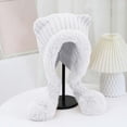 thumbnail image 2 of MSJUHEG Women Faux Fur Trapper Hat Cossack Russian Ushanka Hat Winter Warm Ear Flaps Mongolian Cap Furry Pompom Cap for Ski A6 White 1 One Size, 2 of 3