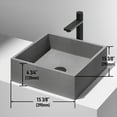 thumbnail image 6 of VIGO Alhambra Gothic Gray Concreto Stone 15 in. L x 15 in. W x 5 in. H Square Vessel Bathroom Sink, 6 of 11