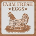 thumbnail image 3 of 12x12inch Hen Pattern Plastic Painting Stencils Farm Fresh Eggs Large Reusable Stencil Template, 3 of 9