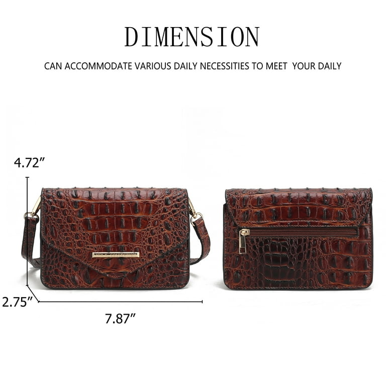 MKF Collection Vanta Saddle Bag Solid Croc-Embossed Vegan Leather