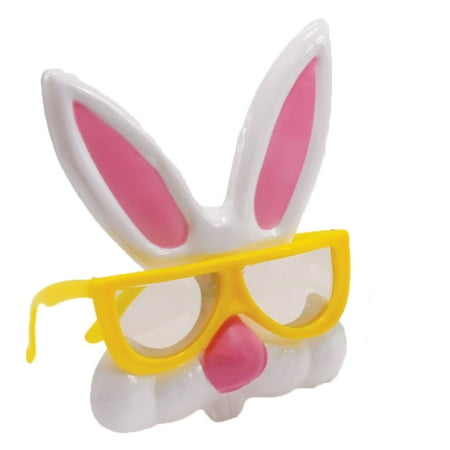 Easter Nerdy Bunny Rabbit Plastic w/ Ears Costume Glasses, One Size