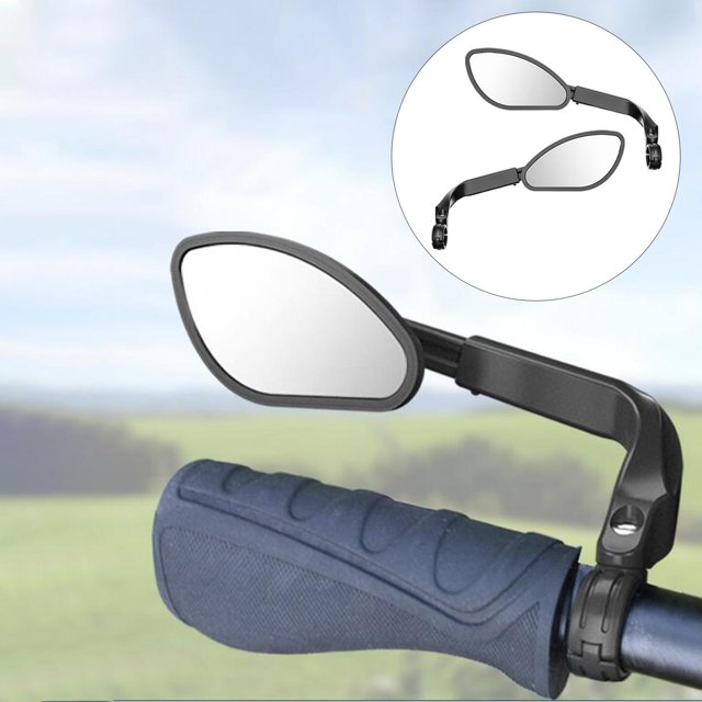 Espejo de Bicicleta Soporte de Manillar Espejo Retrovisor de Bicicleta de Giratorio Ajustable Espejo de Seguridad negro Baoblaze espejo de bicicleta