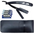 thumbnail image 1 of Porta Navaja Negra Profesional Premium, corte profesional, incluye navajas doble filo de regalo, navaja para afeitar Corte Barbero JYE, 1 of 8