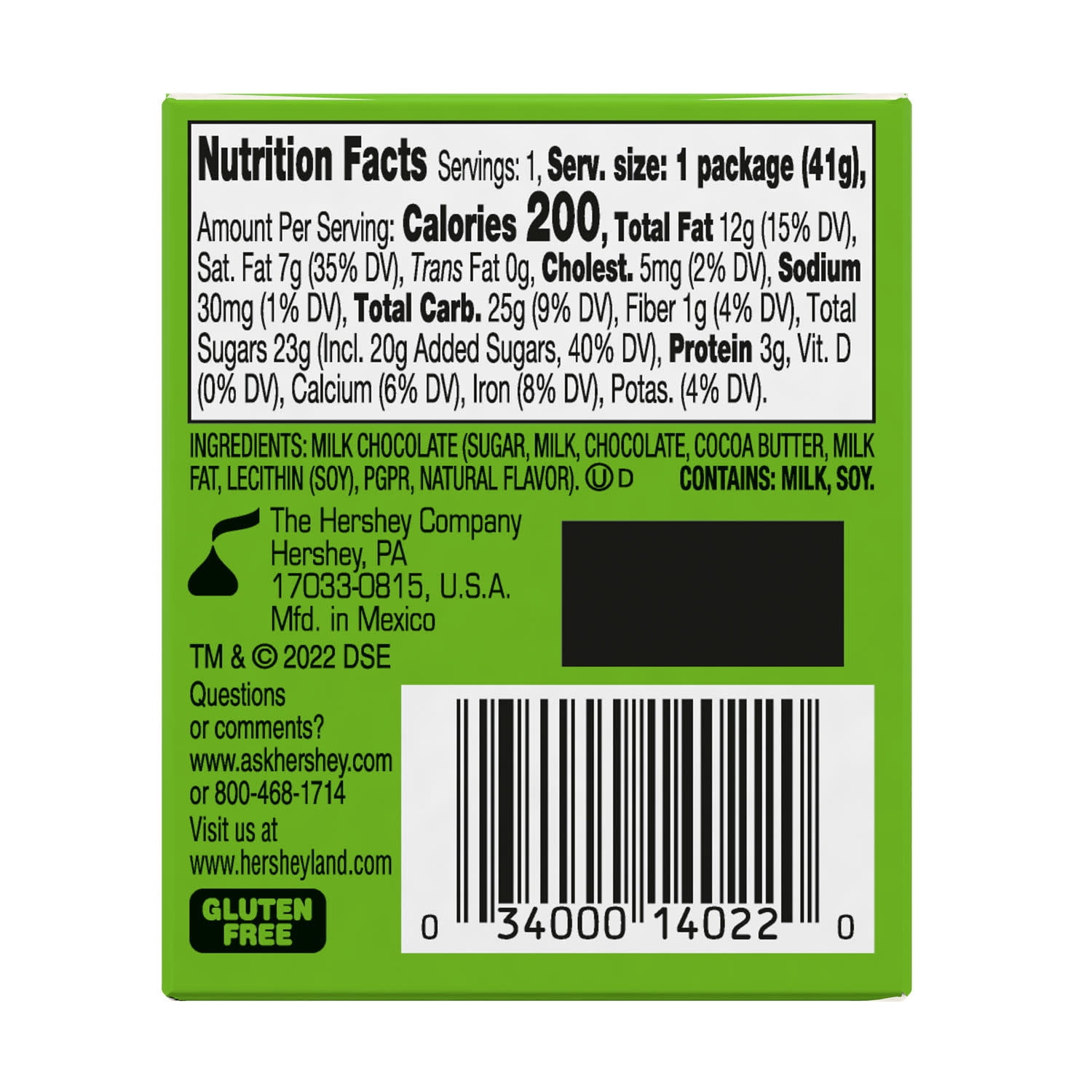 (4 pack) Hershey's Kisses Grinch Solid Milk Chocolate Christmas Candy Stocking Stuffers, Gift Box 1.45 oz