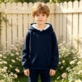 thumbnail image 7 of felwors Boys and Girls Oversized Hoodies Pullover Workout Sweatshirts for Teen Boys and Girls (Navy,8-10 Years), 7 of 7