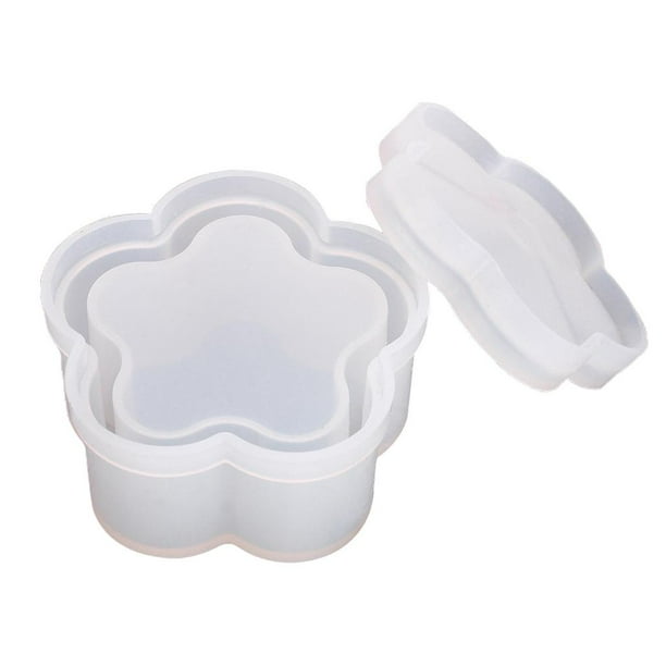 Moldes de resina para cajas, moldes de silicona para cajas de joyería con tapa, moldes de resina epoxi, moldes para baratijas Flor