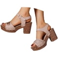 thumbnail image 2 of WILLBEST Sandalias Cómodas De Verano Para Mujer, De Tacón Alto, Cómodas, Informales, Elegantes, Con Punta Abierta, Para Vacaciones, Trabajo, Citas Y Atuendos., 2 of 8