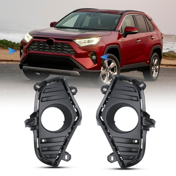 For 2019-2025 Toyota RAV4 - Not Fit for Adventure/Trail/TRD Off-road Models Fog Lights Bezel/Cover Pair Left & Right Side