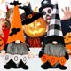 thumbnail image 4 of Decoración de mesa ALYRMEI con gnomos y brujas de Halloween, de felpa, naranja, 4 of 7