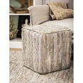 thumbnail image 7 of Beige Leather Pouf, 7 of 7