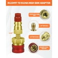 thumbnail image 2 of R1234YF Adapter with Valve Core Removal Tool, R1234YF to R134A Quick Coupler, High Low Side Connector Conversion Kit AC Charging for Automotive Air Conditioning Evacuation & Recharging, 2 of 7