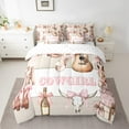 thumbnail image 2 of Manfei Chic Cowgirl Hats 7pcs Bedding Comforter Set,Retro Rustic Bull Skull Queen Bedding Sets,Pink Bowtie Ribbon Queen Sheet Sets For Girls Kids,Ultra Soft Home Decor Reversible, 2 of 8