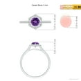 thumbnail image 5 of ANGARA Natural 0.45 Ct. Amethyst with Diamond Halo Ring in Sterling Silver for Women (Ring Size: 5), 5 of 10