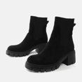 thumbnail image 3 of NECHOLOGY Botas Mujer Adulto Femenino Zapatos Botines para mujer Zapatos de tacón con punta redonda para mujer Zapatos de fiesta de con tacón grueso (Black, 8.5), 3 of 5