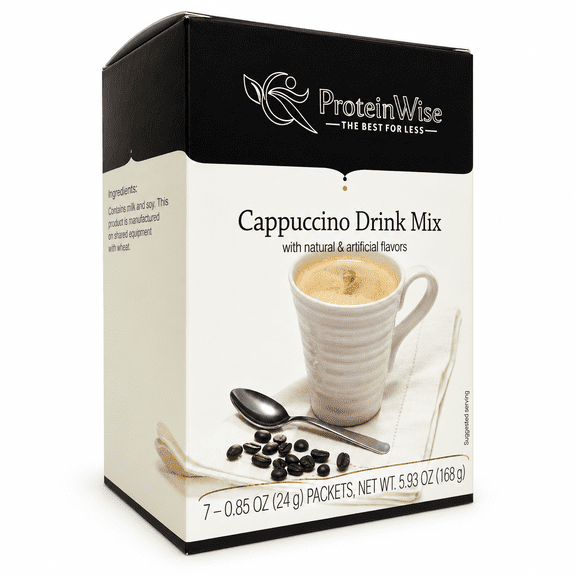 ProteinWise - Decaf Cappuccino Drink Mix - 7/Box