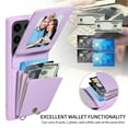 thumbnail image 3 of Jiahe Cover for Samsung Galaxy S23 Ultra, Zipper Wallet Case,RFID Blocking PU Leather Shockproof Kickstand Folio Case with Card Slots Holder Shoulder Strap Lanyard Case Cover, purple, 3 of 8