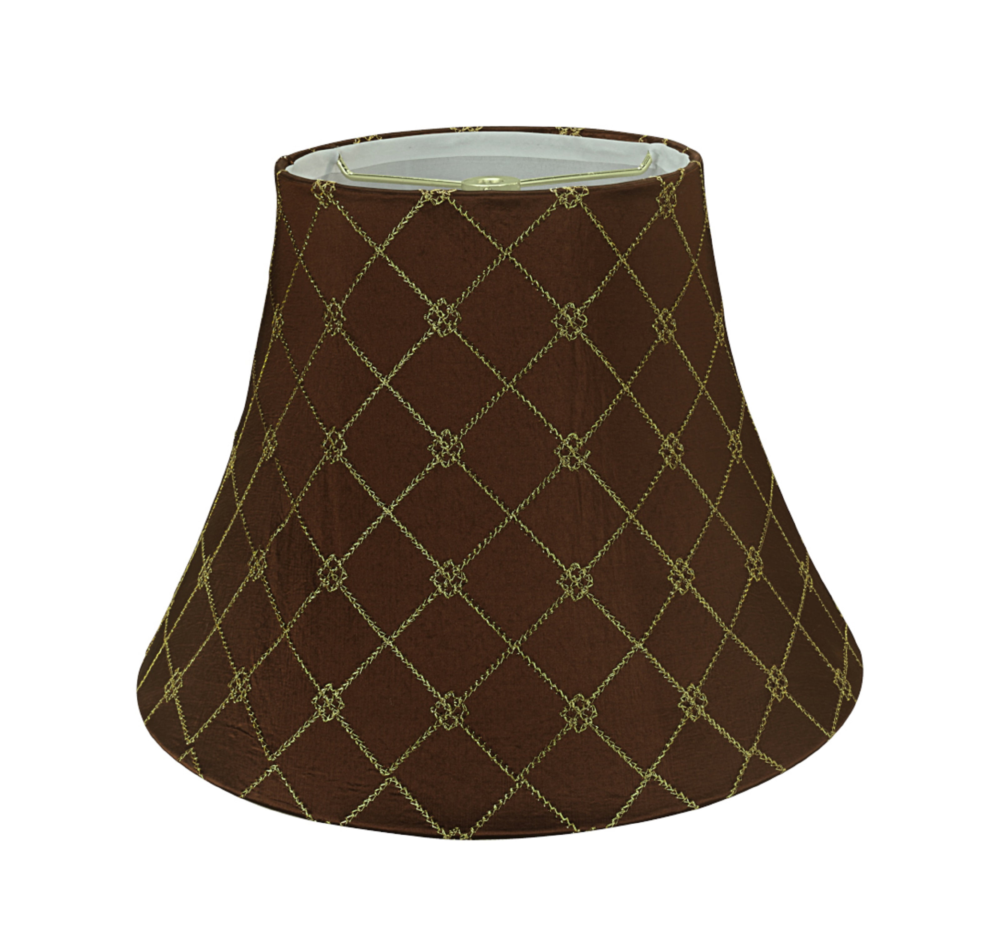 Aspen Creative 30221, Transitional Bell Shaped Spider Construction Lamp Shade in Brown, 13" wide (7" x 13" x 9 1/2")