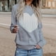 thumbnail image 1 of Suéter de cuello redondo para mujer, camiseta holgada de manga larga con cuello redondo, blusa para mujer, 1 of 3